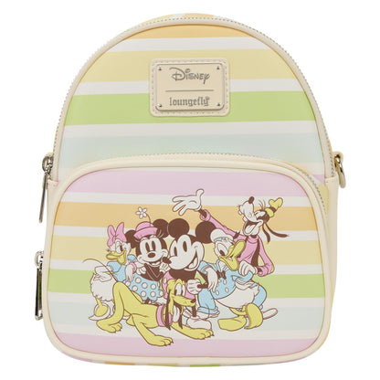 Loungefly Disney Mickey and Friends Rainbow Stripes Crossbody Bag