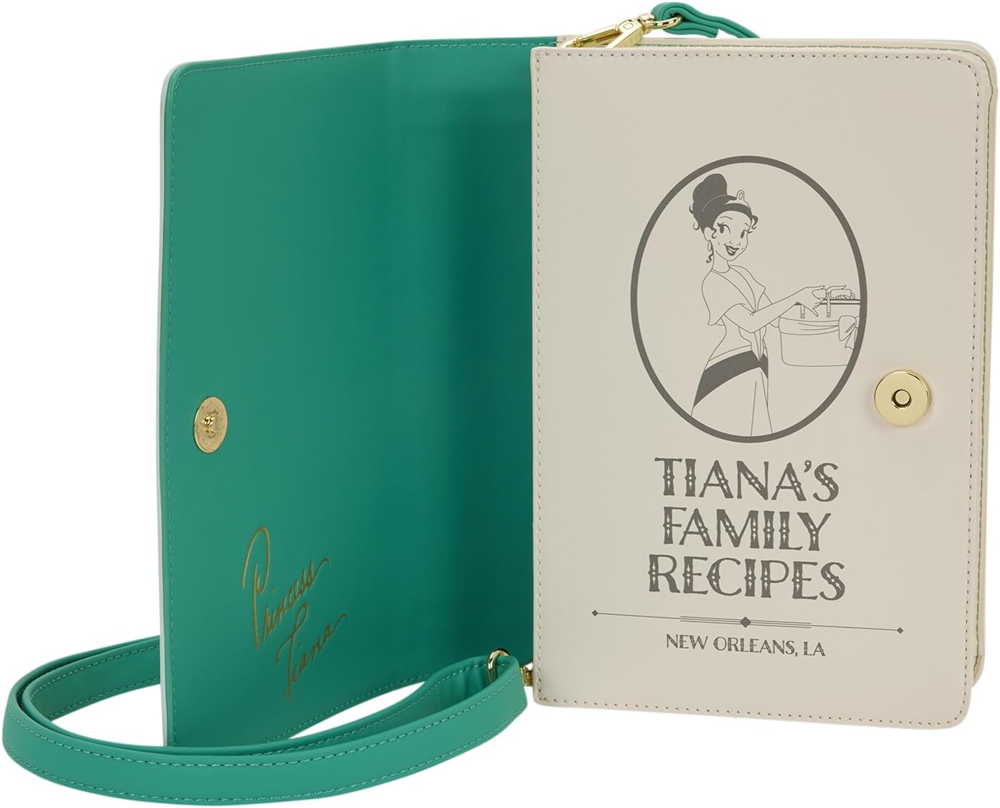 Disney Princess and The Frog Princess Tiana Recipe Book Crossbody Bag