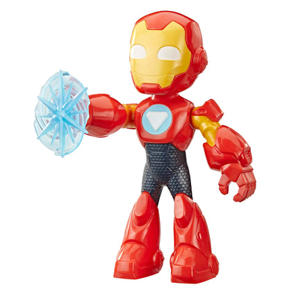 Iron Man and His Awesome Friends Marvel Iron Man 22.8 cm (9 Inch) Poseable Action Figure with Repulsor Shield Accessory, Super Hero Toy for Kids Ages 3+, Red