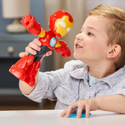 Iron Man and His Awesome Friends Marvel Iron Man 22.8 cm (9 Inch) Poseable Action Figure with Repulsor Shield Accessory, Super Hero Toy for Kids Ages 3+, Red