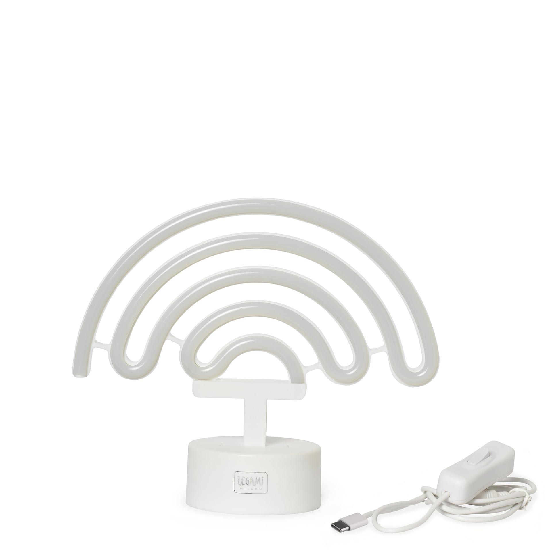 Legami - Neon Effect LED Lamp, It's a Sign, Rainbow Theme, Dual Power, Type-C Cable (Included) or Batteries (not Included), Table Lamp