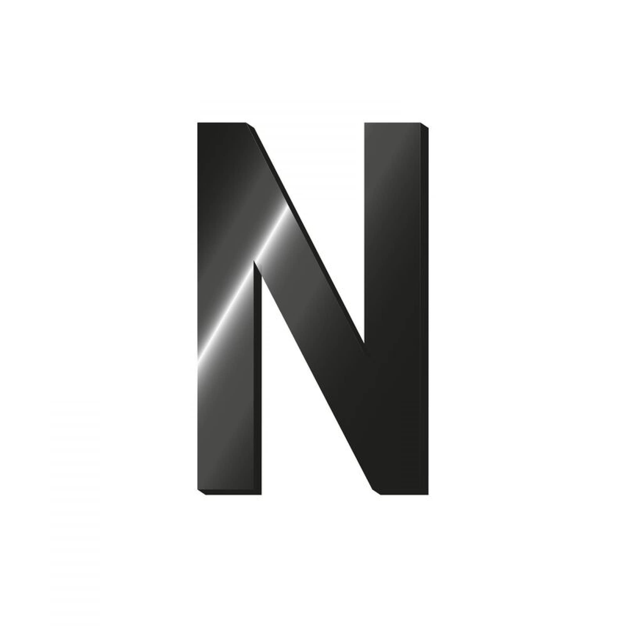 Legami My Initial - Adhesive Metal Letter - N