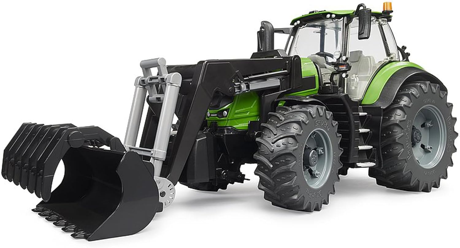 Bruder 03161 Deutz 8280 TTV Tractor with Front Loader – 1:16 Scale Agricultural Vehicle, Functional Loader & Steering, Durable Farm Toy for Kids Ages 3+