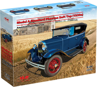 hdfh ICM 1:24 Modell A Phaeton Soft Top (1930er) Schwarz