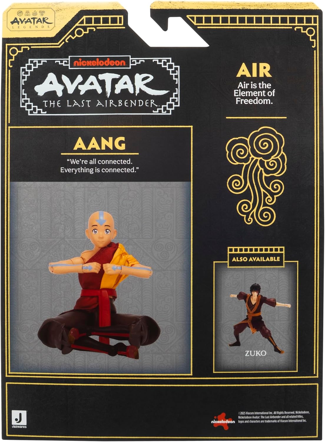 Avatar: The Last Airbender Aang (Book Three) - 6.5-Inch Scale Figure with Alternate Faceplate, Swappable Hands, Staff and Air Bending Effect