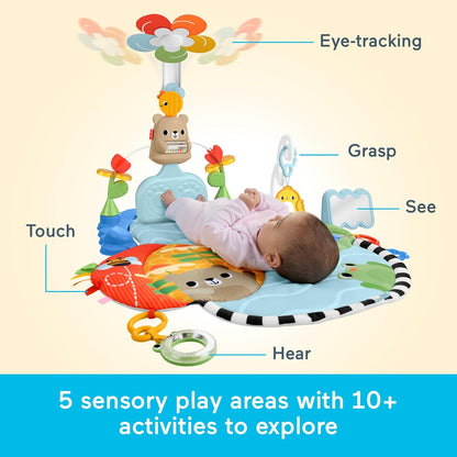 Fisher-Price Baby Play Mat 3-in-1 Kick & Sway Gym Sensory Activity Toy for Newborn Developmental Play Infants Ages 0+ Months, HYR60