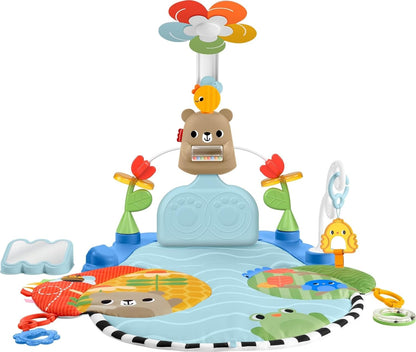 Fisher-Price Baby Play Mat 3-in-1 Kick & Sway Gym Sensory Activity Toy for Newborn Developmental Play Infants Ages 0+ Months, HYR60