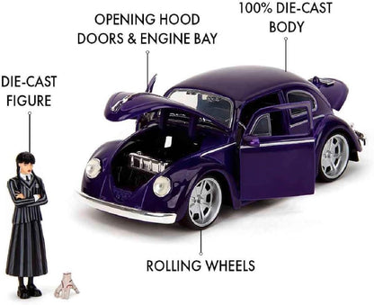 Jada - Wednesday Volkswagen Beetle W/Figure Die-Cast 1:24 /Toys