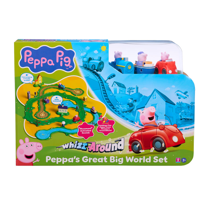 Peppa Pig Whizz Around Peppa’s Great Big World Set, Motorised Vehicles, Track Toys, Pre-school Toys