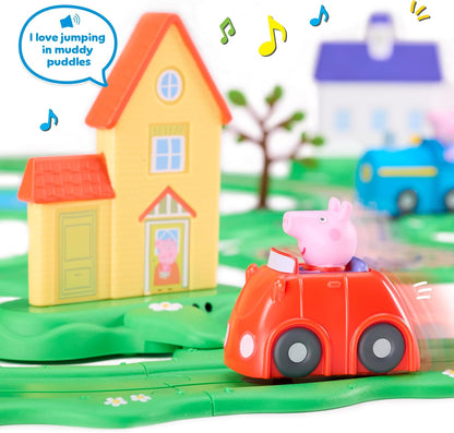 Peppa Pig Whizz Around Peppa’s Great Big World Set, Motorised Vehicles, Track Toys, Pre-school Toys