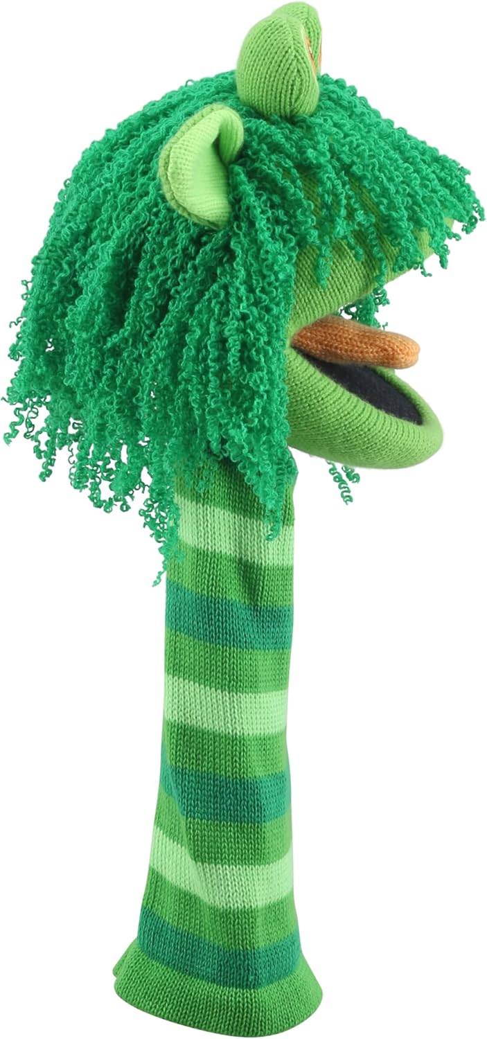 The Puppet Company Squelch ECO Sockette Hand Puppet - Eco-Friendly Swamp Monster Puppet Toy with Cheeky Smile & Squeaky Tongue - Fun for Kids & Adults - 38cm