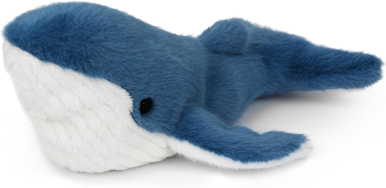 Wilberry Water Wonders Blue Whale Soft Toy - Soft Plush Whale for Kids, Ocean Wildlife Sensory Cuddle Companion, for Bedrooms, Nurseries & Storytime - 10cm
