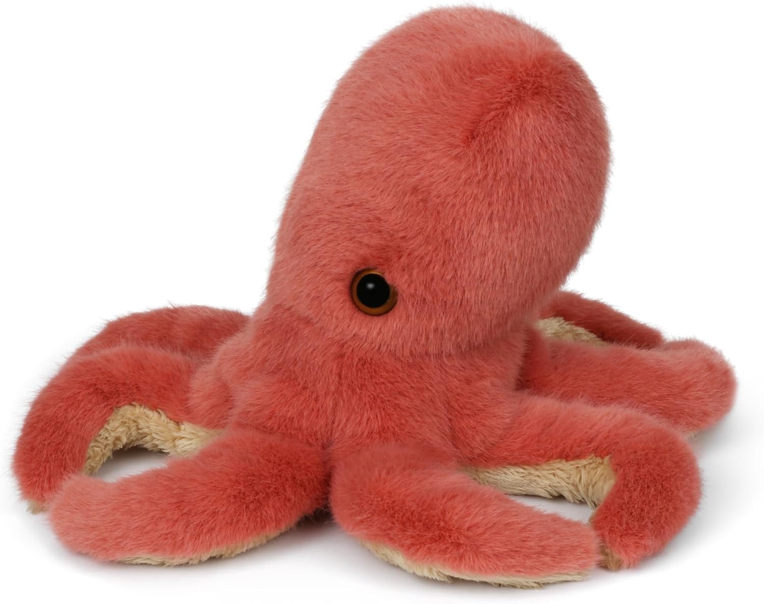 Wilberry Water Wonders Octopus Soft Toy - Coral Plush Octopus with Floppy Arms, Ultra-Soft Ocean Animal Toy for Sensory Play, Cuddles & Creative Storytelling - 12cm