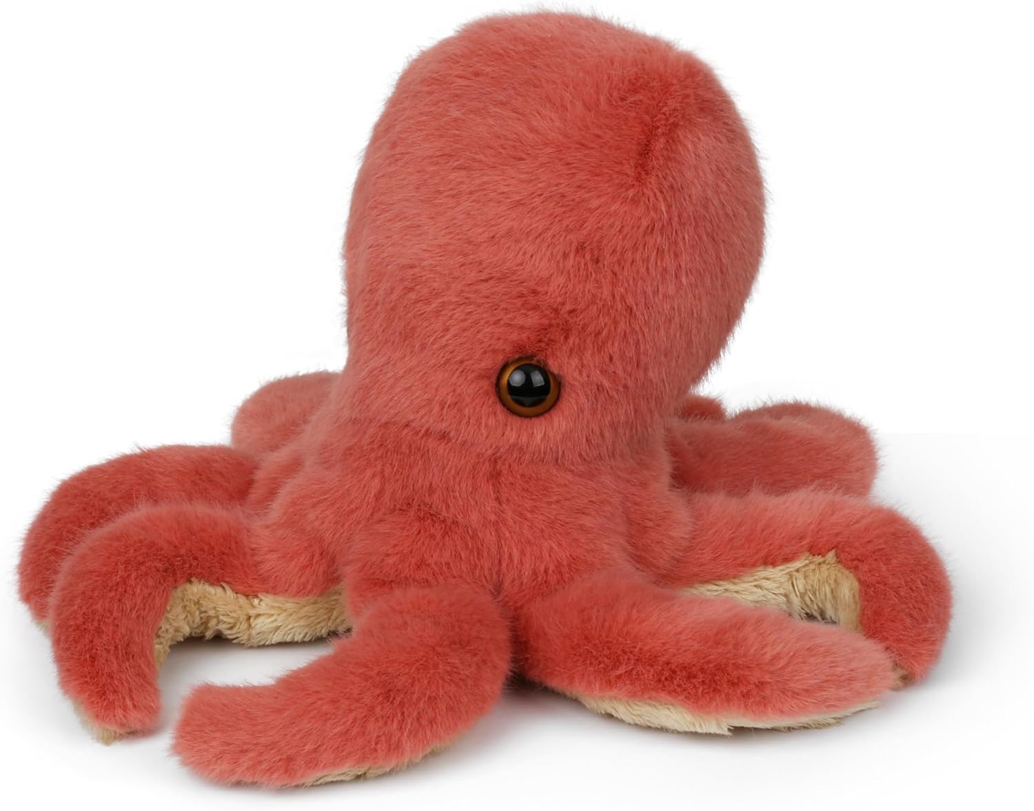 Wilberry Water Wonders Octopus Soft Toy - Coral Plush Octopus with Floppy Arms, Ultra-Soft Ocean Animal Toy for Sensory Play, Cuddles & Creative Storytelling - 12cm