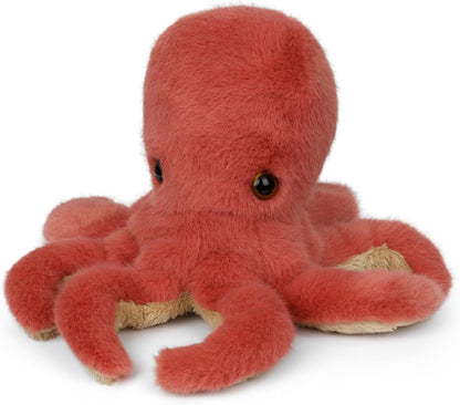 Wilberry Water Wonders Octopus Soft Toy - Coral Plush Octopus with Floppy Arms, Ultra-Soft Ocean Animal Toy for Sensory Play, Cuddles & Creative Storytelling - 12cm