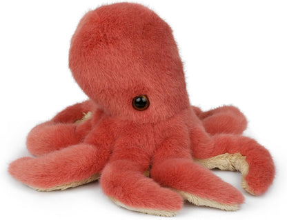 Wilberry Water Wonders Octopus Soft Toy - Coral Plush Octopus with Floppy Arms, Ultra-Soft Ocean Animal Toy for Sensory Play, Cuddles & Creative Storytelling - 12cm