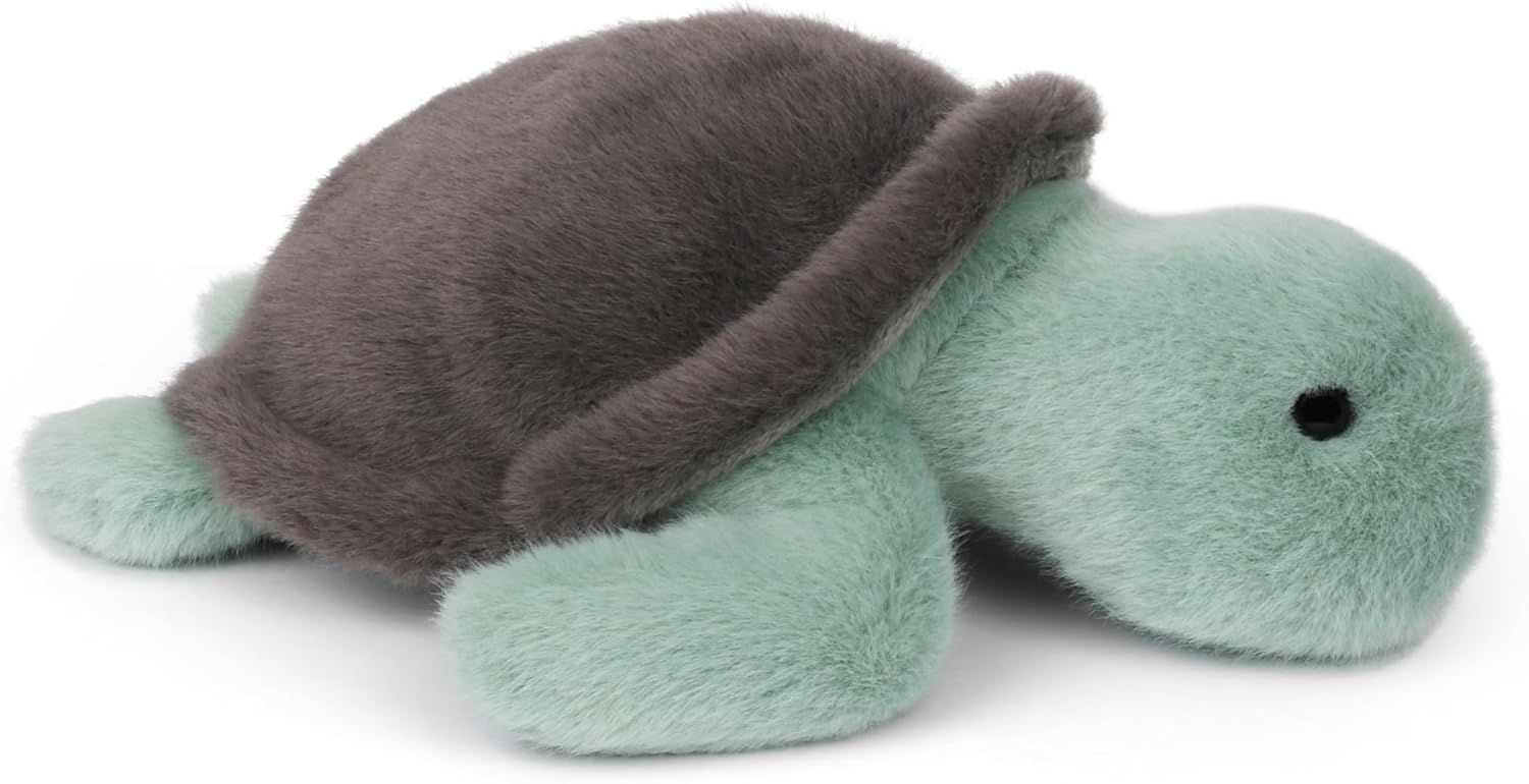 Wilberry Water Wonders Turtle Soft Toy - Soft Green Plush Turtle with Cosy Shell, Ultra-Soft Sensory Toy for Kids, Ideal for Cuddles, Storytelling & Ocean-Themed Play - 9cm