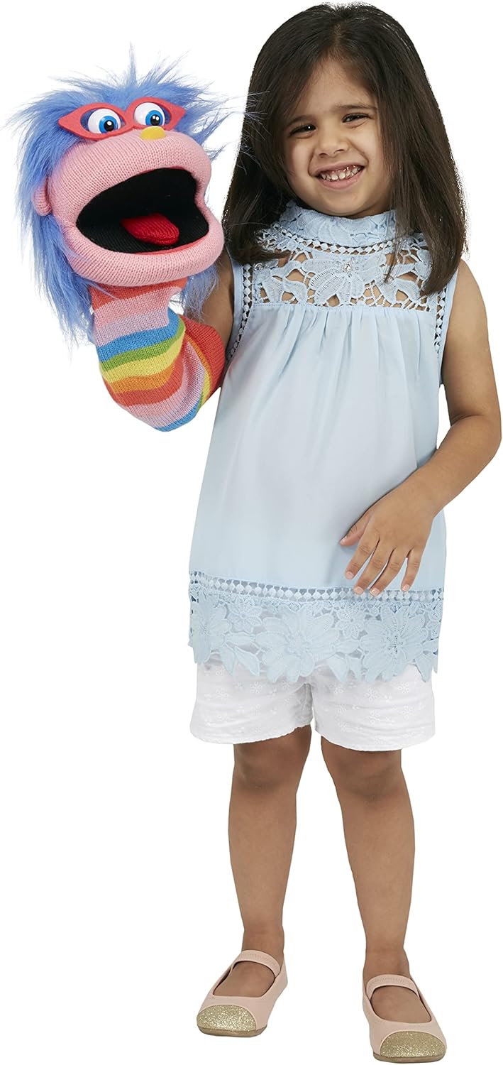 The Puppet Company - Gloria Sockettes Hand Puppet - Knitted Glove Puppets for Kids & Adults, Interactive Toy with Squeaker, Fun Puppets Show Theatre for Children & Toddlers, 38 cm