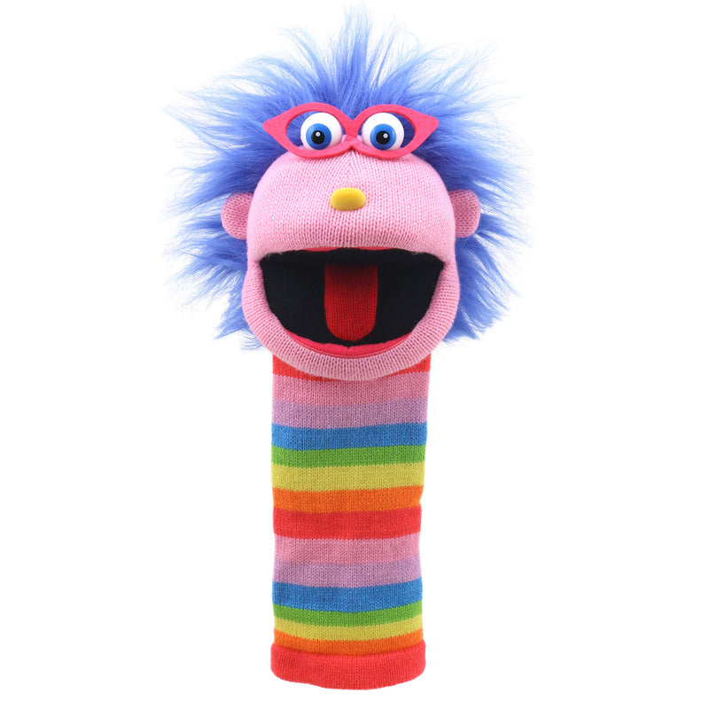 The Puppet Company - Gloria Sockettes Hand Puppet - Knitted Glove Puppets for Kids & Adults, Interactive Toy with Squeaker, Fun Puppets Show Theatre for Children & Toddlers, 38 cm