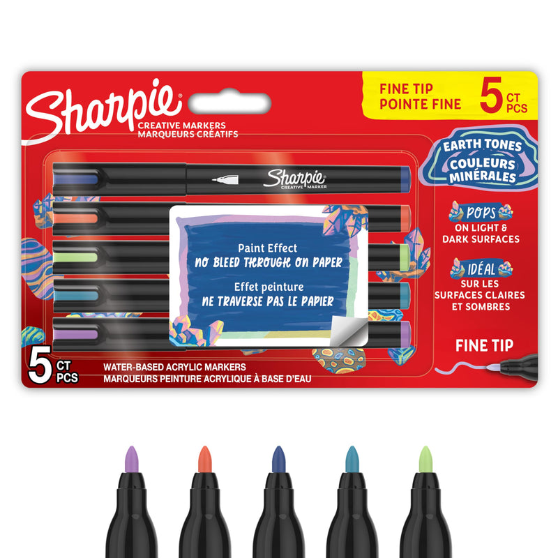 Sharpie - Creative Acrylic 5?Blister - Earth Tones - Fine Tip (2212828)