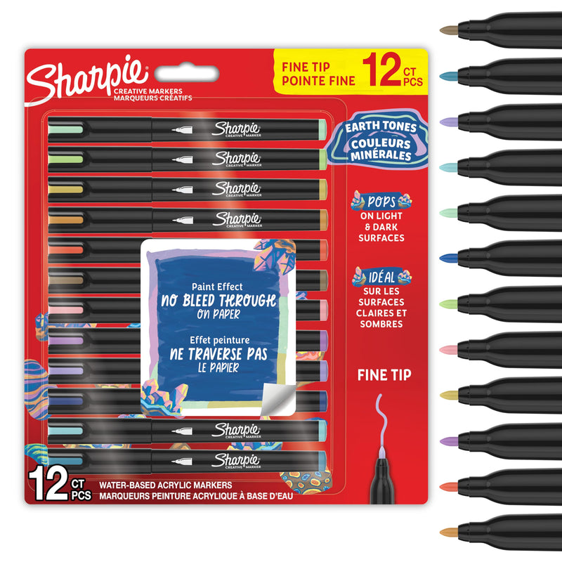 Sharpie - Creative Acrylic 12?Blister - Earth Tones - Fine Tip (2212911)