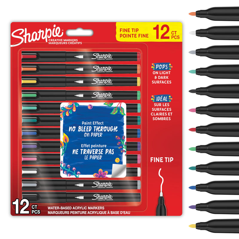 Sharpie - Creative Acrylic 12?Blister - Assorted Colours - Fine Tip (2212913)
