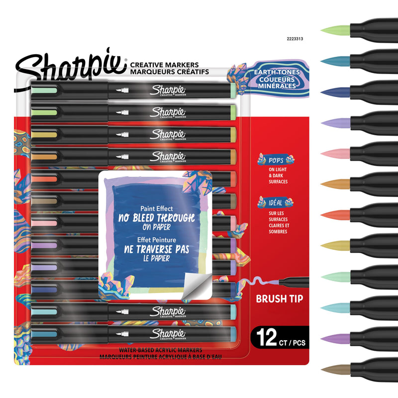 Sharpie - Creative Acrylic 12?Blister - Earth Tones - Brush Tip (2223313)
