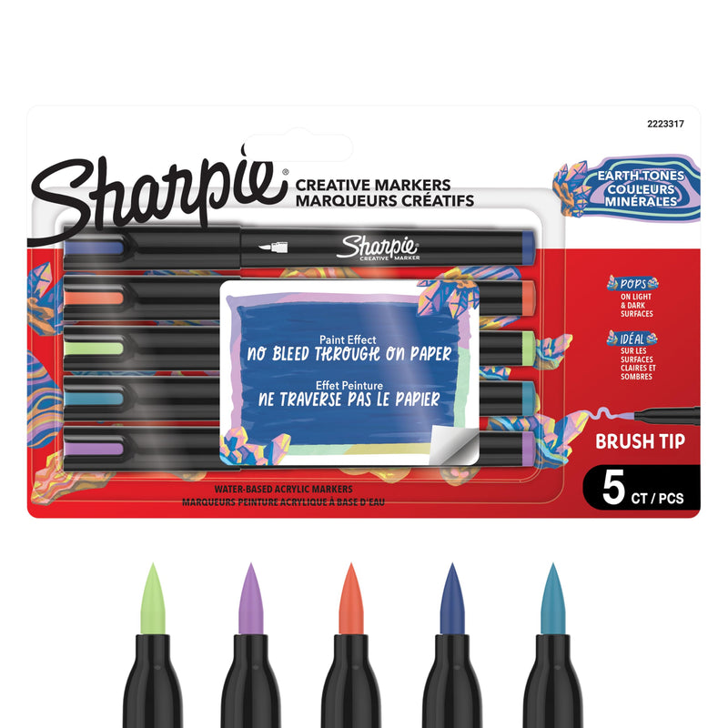 Sharpie - Creative Acrylic 5?Blister - Earth Tones - Brush Tip (2223317)