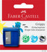 Faber-Castell Grippy 181783 Pencil Sharpener with Cutting Protection, Blue, Children's Sharpener
