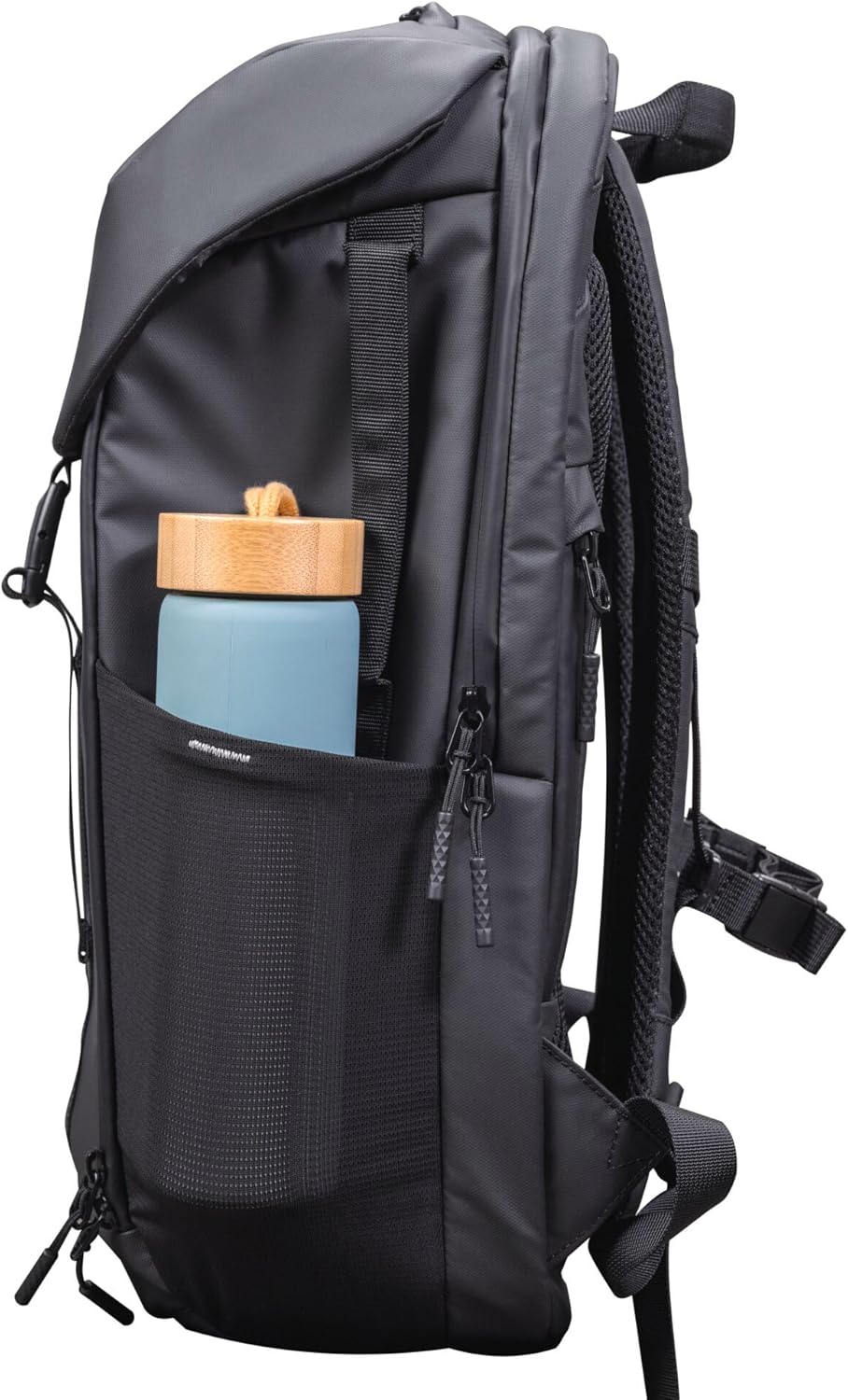 Trust Jersey Laptop Backpack 17 inch, Travel Bag 25L with Trolley Strap, Made from Recycled Plastic, Shockproof Business Work Bag, Waterproof Rucksack for Men Women College University, Black