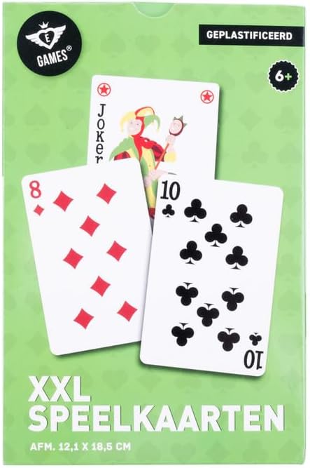 Engelhart - 390115 - XXL speelkaarten 54 stuks - formaat 12,1 x 18,5 cm - grote kaarten voor bordspellen en feestspellen