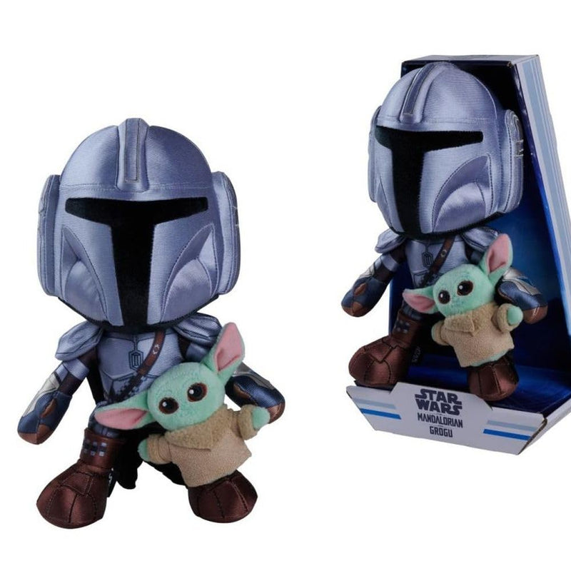 Simba Star Wars The Mandolorian & Mini Grogu 25 cm - Plush Toy, Cuddly Stuffed Toy, Soft Plush, Gift Idea for Children & Fans, from 0 Months