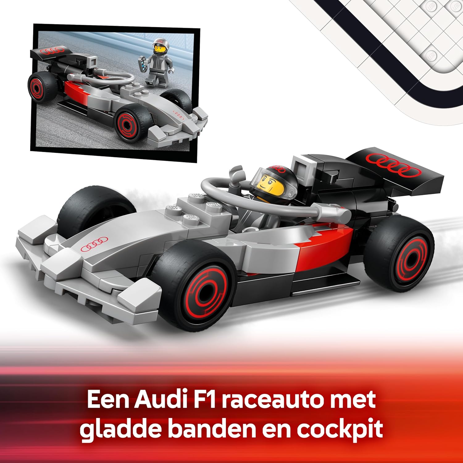 LEGO City F1 Display Truck w/Audi F1 Race Car Toy - Model Kit w/ 3 Minifigures & Vehicle Lifting Function - Gift Idea for 7+ Year Old Boys & Motorsport Fans - 60493