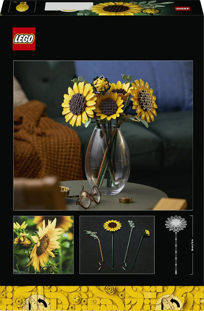 LEGO Botanicals Sunflower Bouquet - Artificial Flowers Set for Adults - Faux Sunflowers & Eucalyptus Stems for Living Room or Bedroom Decor - DIY Gift Idea for Women - 11502