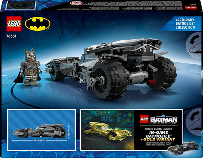 LEGO DC Batman v Superman Batmobile Car Toy - Collectible Superhero Model Kit w/a Minifigure & Golden Coin - Birthday Gift Idea for 9+ Year Old Boys & Teenage Movie Fans - 76331