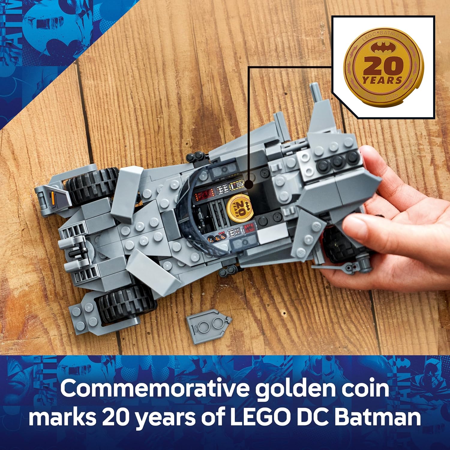 LEGO DC Batman v Superman Batmobile Car Toy - Collectible Superhero Model Kit w/a Minifigure & Golden Coin - Birthday Gift Idea for 9+ Year Old Boys & Teenage Movie Fans - 76331