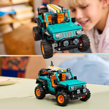 LEGO Technic Jeep Wrangler Rubicon SUV Car Toy - Off-Road Vehicle Model Kit w/ V6 Engine, Steering & Suspension - STEM Birthday Gift Idea for 10+ Year Old Boys - 42227