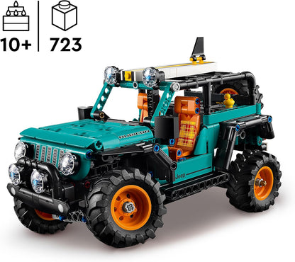 LEGO Technic Jeep Wrangler Rubicon SUV Car Toy - Off-Road Vehicle Model Kit w/ V6 Engine, Steering & Suspension - STEM Birthday Gift Idea for 10+ Year Old Boys - 42227