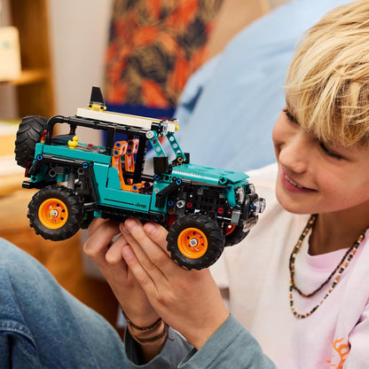 LEGO Technic Jeep Wrangler Rubicon SUV Car Toy - Off-Road Vehicle Model Kit w/ V6 Engine, Steering & Suspension - STEM Birthday Gift Idea for 10+ Year Old Boys - 42227