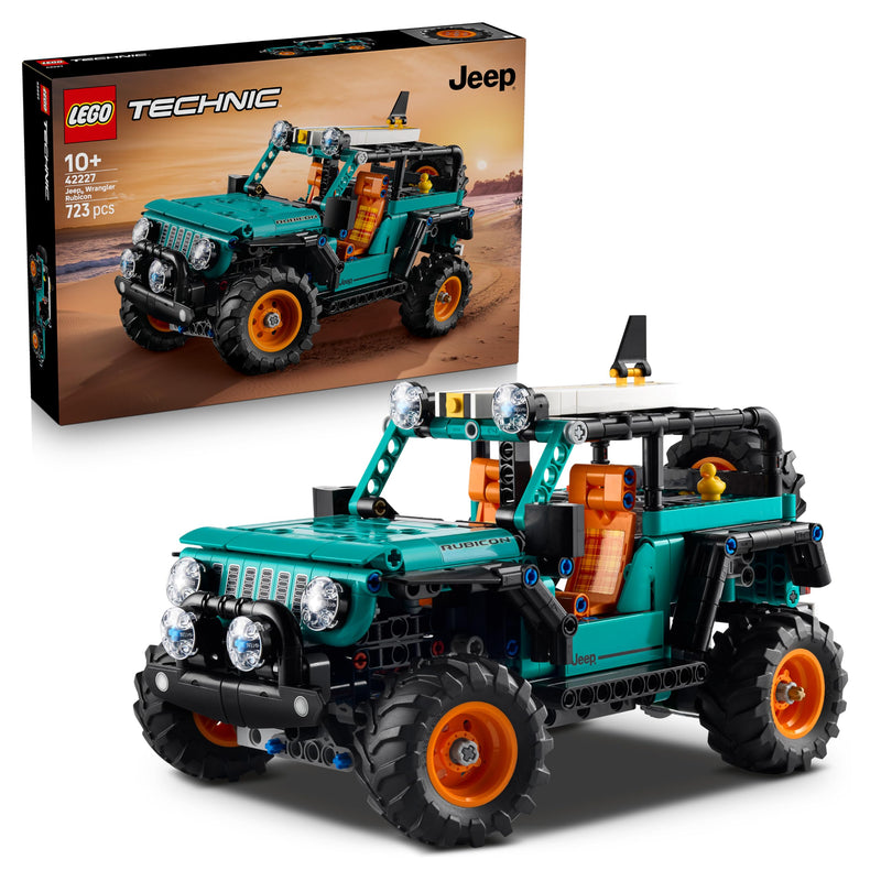 LEGO Technic Jeep Wrangler Rubicon SUV Car Toy - Off-Road Vehicle Model Kit w/ V6 Engine, Steering & Suspension - STEM Birthday Gift Idea for 10+ Year Old Boys - 42227