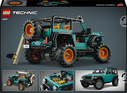 LEGO Technic Jeep Wrangler Rubicon SUV Car Toy - Off-Road Vehicle Model Kit w/ V6 Engine, Steering & Suspension - STEM Birthday Gift Idea for 10+ Year Old Boys - 42227