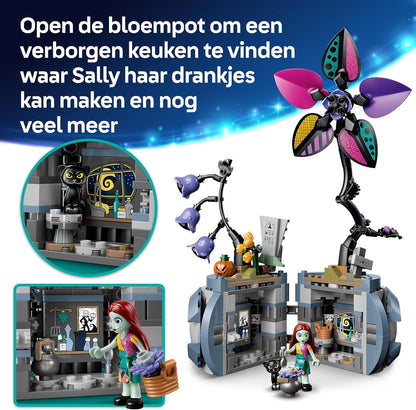 LEGO | Disney Sally’s Bloempot – Kinderkamer Decoratie met 2 Kunstbloemen, 2 Poppetjes, Speelgoedkeuken en Accessoires – Cadeau voor Meisjes vanaf 9 Jaar en The Nightmare Before Christmas Fans 43288