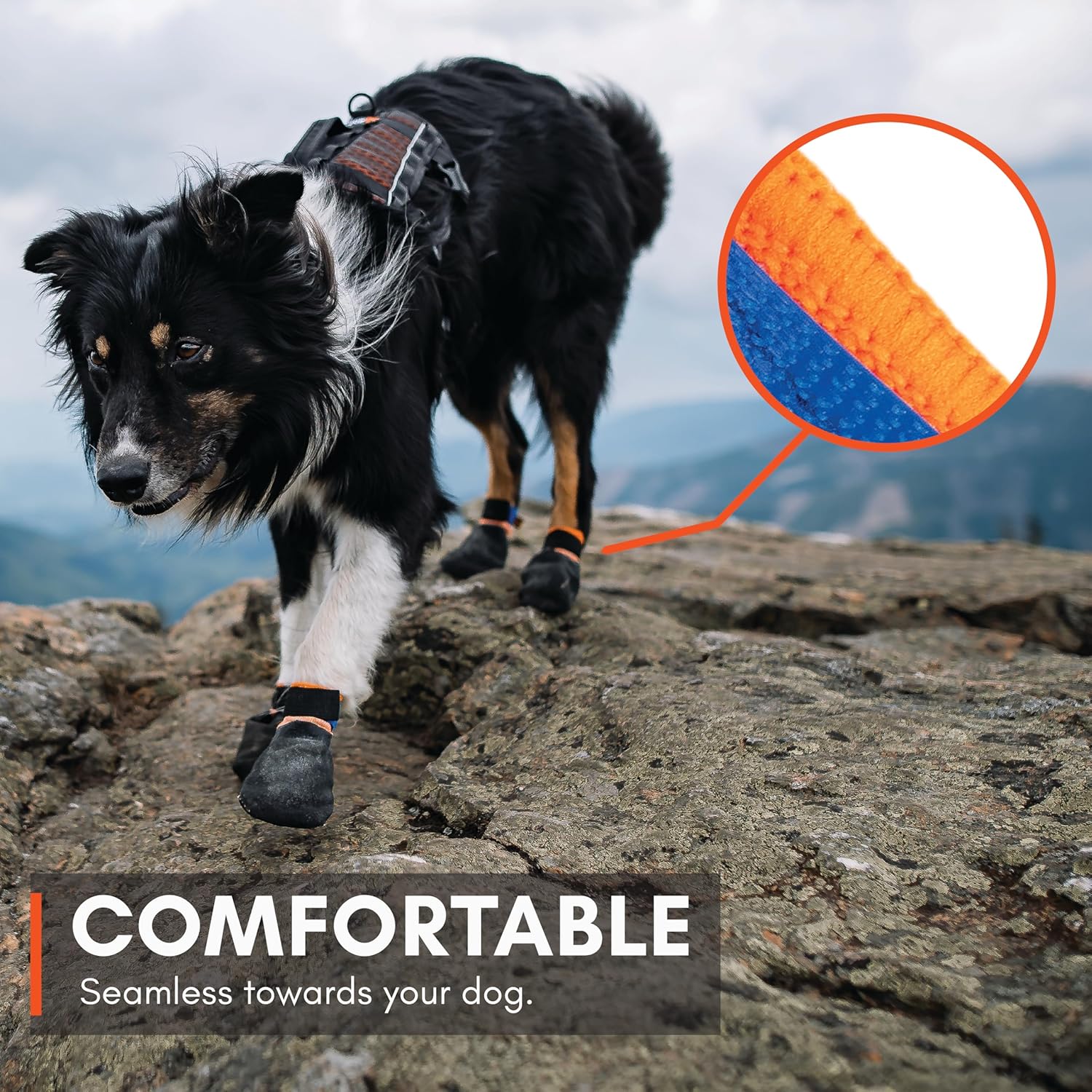 Non-Stop Dogwear Protector Booties (4pk) (Black/Orange) /Merch (FN)