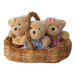 Wilberry Teddy Bears’ Picnic Set - Soft Toy Bundle with 3 Mini Teddy Bears & Picnic Basket - Plush Playtime Set for Children - Lightweight & Child-Safe - Ages 12 Months and above