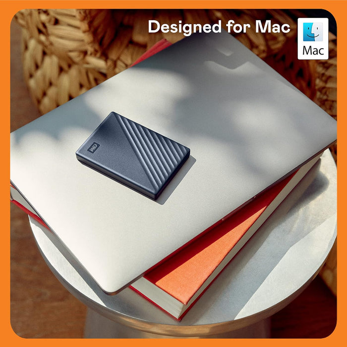 WD 6TB My Passport for Mac portable external storage, USB 3.0, Mac Compatible external hard drive, software for device management, backup and password protection, Time Machine Ready, Midnight Blue