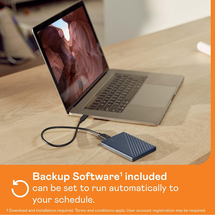 WD 6TB My Passport for Mac portable external storage, USB 3.0, Mac Compatible external hard drive, software for device management, backup and password protection, Time Machine Ready, Midnight Blue