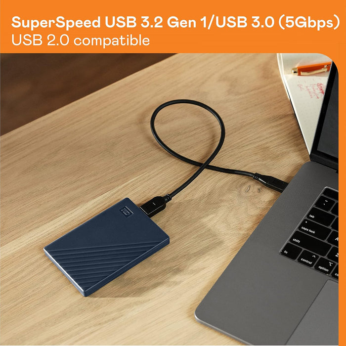 WD 6TB My Passport for Mac portable external storage, USB 3.0, Mac Compatible external hard drive, software for device management, backup and password protection, Time Machine Ready, Midnight Blue
