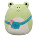 Squishmallows Original 7.5-Inch Wendy the Green Frog with Crossbody Bag - Official Jazwares Plush