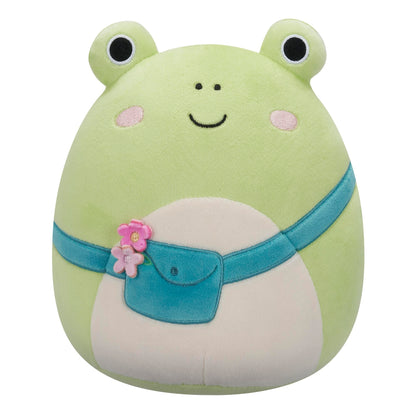 Squishmallows Original 7.5-Inch Wendy the Green Frog with Crossbody Bag - Official Jazwares Plush