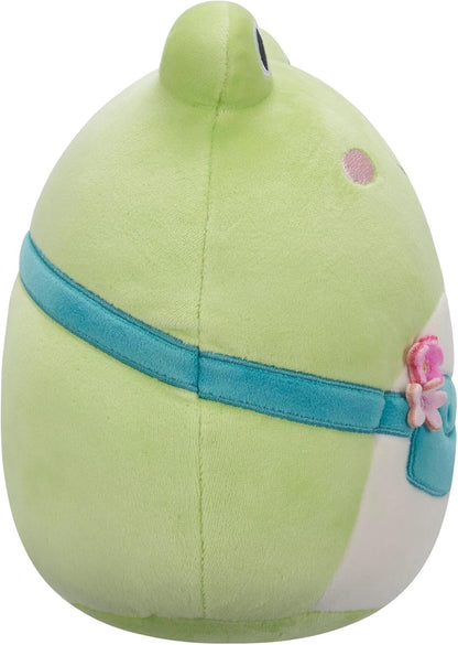 Squishmallows Original 7.5-Inch Wendy the Green Frog with Crossbody Bag - Official Jazwares Plush